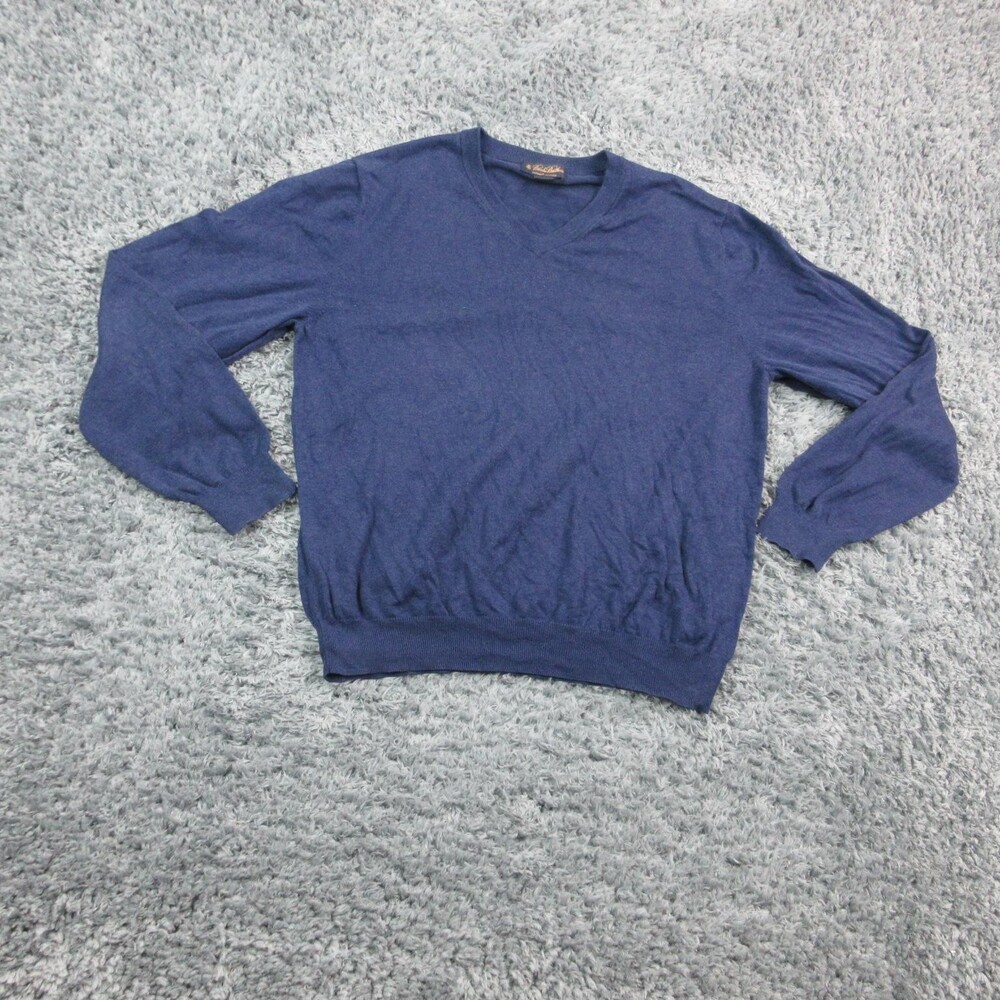 Brooks Brothers Sweater Mens Extra Large Blue Supima Cotton Pullover V Neck